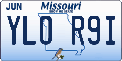 MO license plate YL0R9I