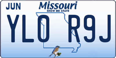 MO license plate YL0R9J