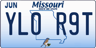 MO license plate YL0R9T