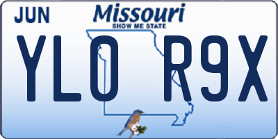 MO license plate YL0R9X