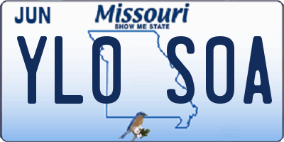 MO license plate YL0S0A