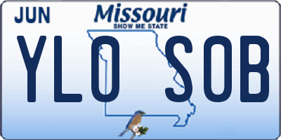 MO license plate YL0S0B