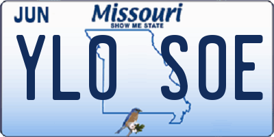 MO license plate YL0S0E