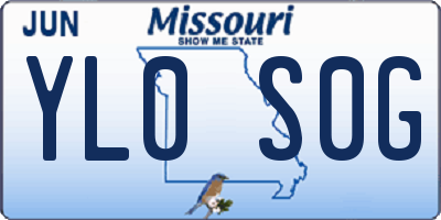MO license plate YL0S0G