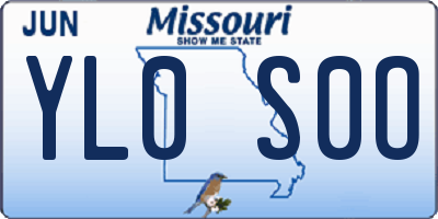 MO license plate YL0S0O