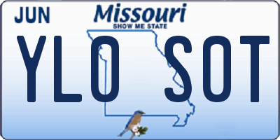 MO license plate YL0S0T