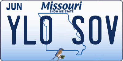 MO license plate YL0S0V