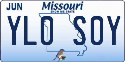 MO license plate YL0S0Y