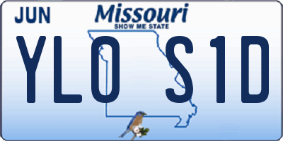 MO license plate YL0S1D