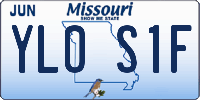 MO license plate YL0S1F