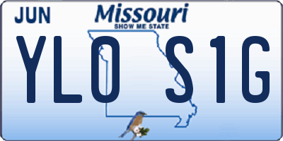 MO license plate YL0S1G