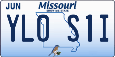 MO license plate YL0S1I