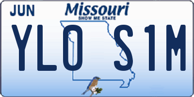 MO license plate YL0S1M