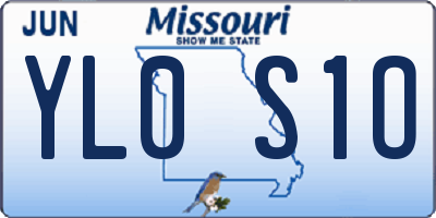 MO license plate YL0S1O
