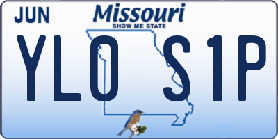 MO license plate YL0S1P