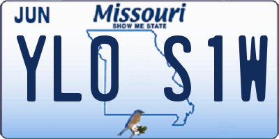 MO license plate YL0S1W