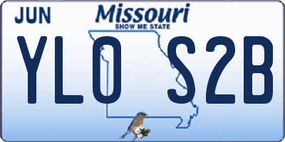 MO license plate YL0S2B