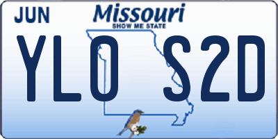 MO license plate YL0S2D