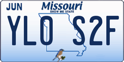 MO license plate YL0S2F