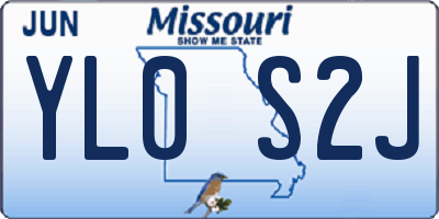 MO license plate YL0S2J