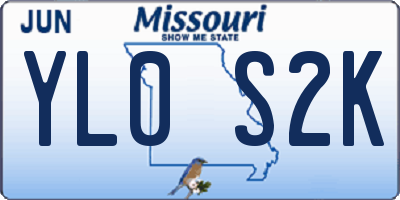 MO license plate YL0S2K
