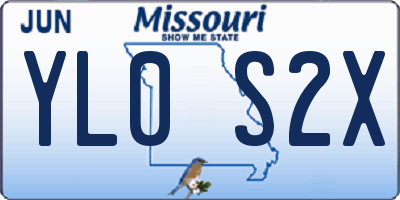 MO license plate YL0S2X