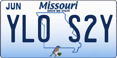 MO license plate YL0S2Y