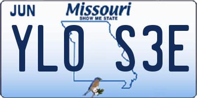 MO license plate YL0S3E