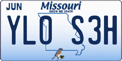 MO license plate YL0S3H