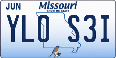MO license plate YL0S3I