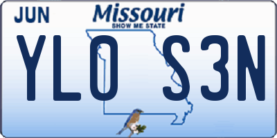 MO license plate YL0S3N