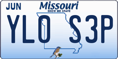 MO license plate YL0S3P