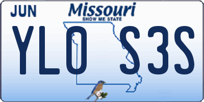 MO license plate YL0S3S