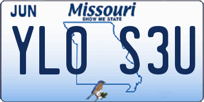 MO license plate YL0S3U