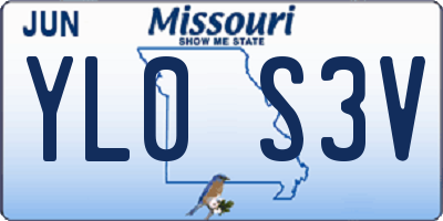 MO license plate YL0S3V