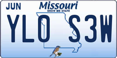MO license plate YL0S3W