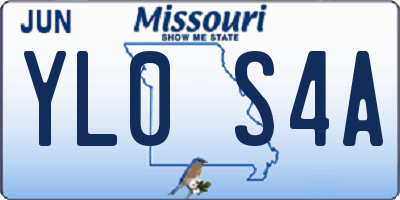 MO license plate YL0S4A