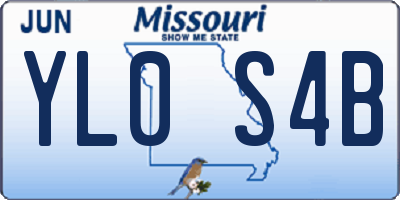 MO license plate YL0S4B