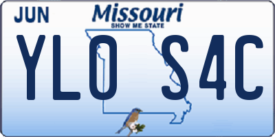 MO license plate YL0S4C