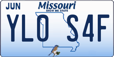 MO license plate YL0S4F