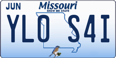MO license plate YL0S4I