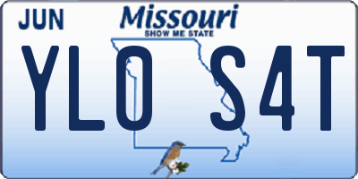 MO license plate YL0S4T