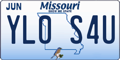 MO license plate YL0S4U