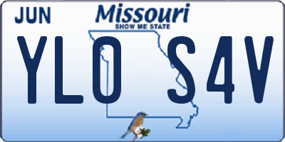 MO license plate YL0S4V
