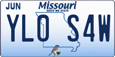 MO license plate YL0S4W