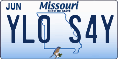 MO license plate YL0S4Y