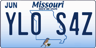 MO license plate YL0S4Z