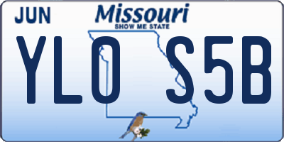MO license plate YL0S5B