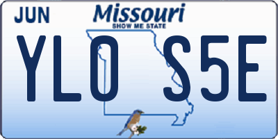 MO license plate YL0S5E