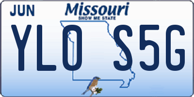 MO license plate YL0S5G